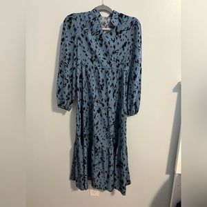 SHEIN Dusty Blue and Black Women’s Midi Dress